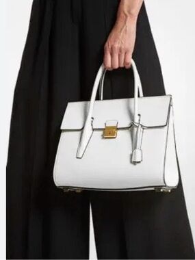 MICHAEL KORS COLLECTION Campbell white satchel